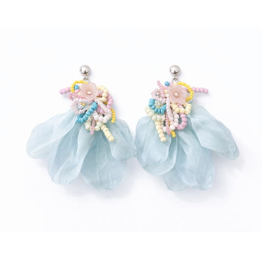 Pastel Beaded Cluster Earrings