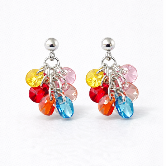 Rainbow Gem Charm Earrings