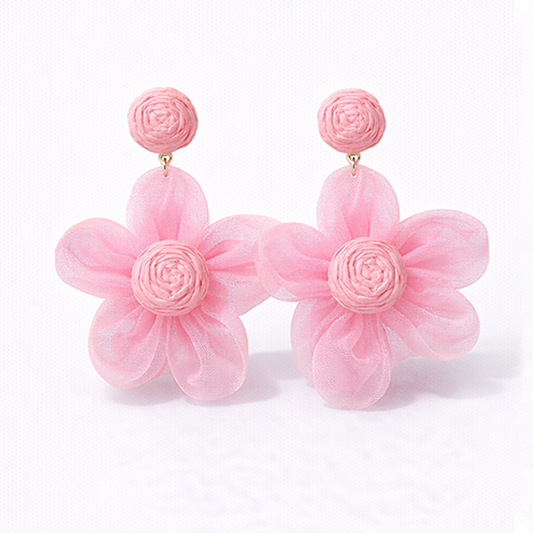 Pastel Mesh Flower Earrings